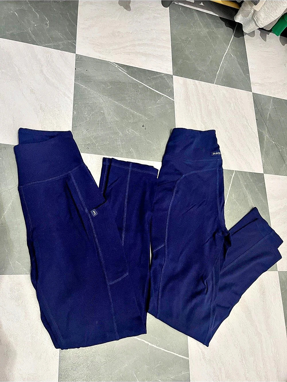 JAANUU Scrub Pants Blue Leggings XS